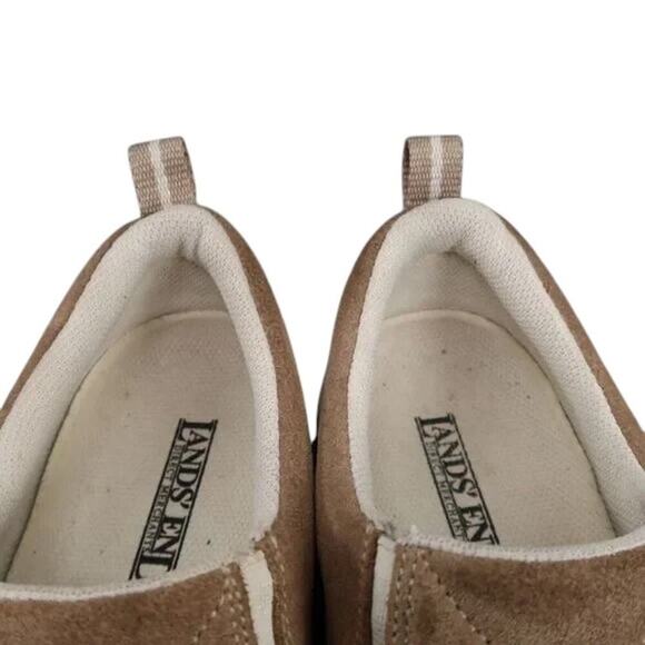 Lands End Shoes Womens 8 Slip On Casual Sneaker Suede Leather Brown Comfort Walk - Picture 6 of 13